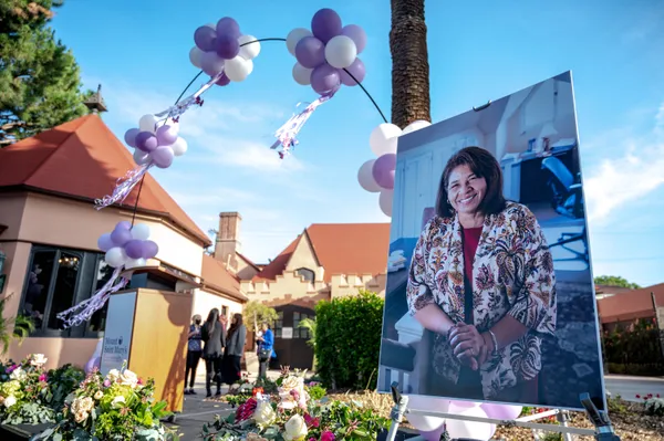 Photo of Bernadette Gonzaque Robert at her dedication event.