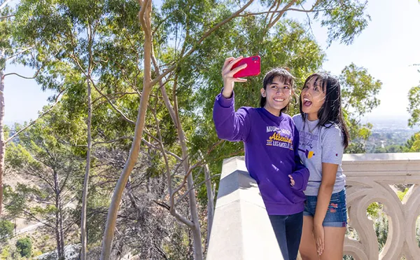 Students Taking a Selfie at Hannon Plaza