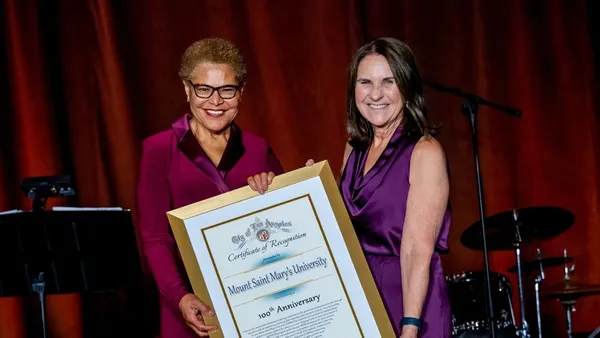 LA Mayor Karen Bass and MSMU President Ann McElaney-Johnson at the 100th Anniversary Gala
