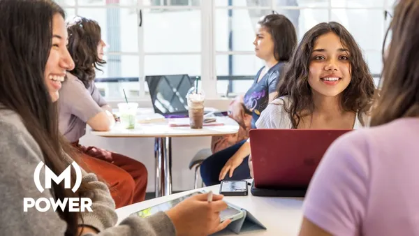 Mount students talking at the Chalon cafeteria.