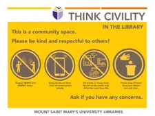 A powerpoint slide showing MSMU's library guidelines.