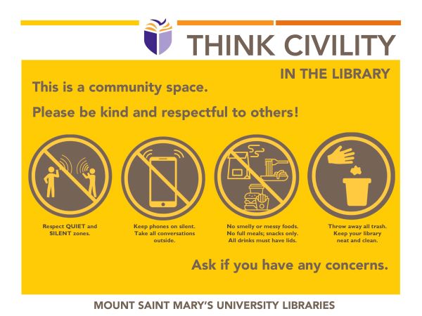 A powerpoint slide showing several of MSMU Library policies.