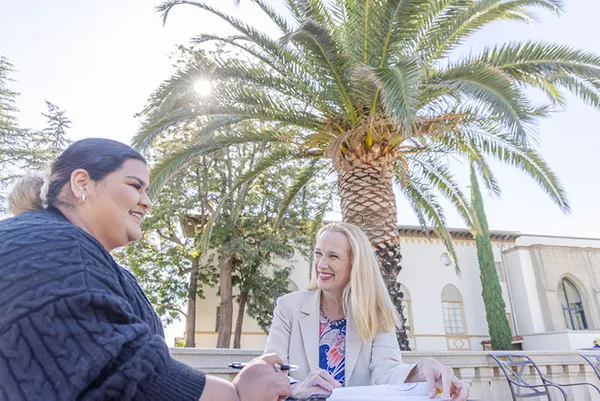 Women talking outside